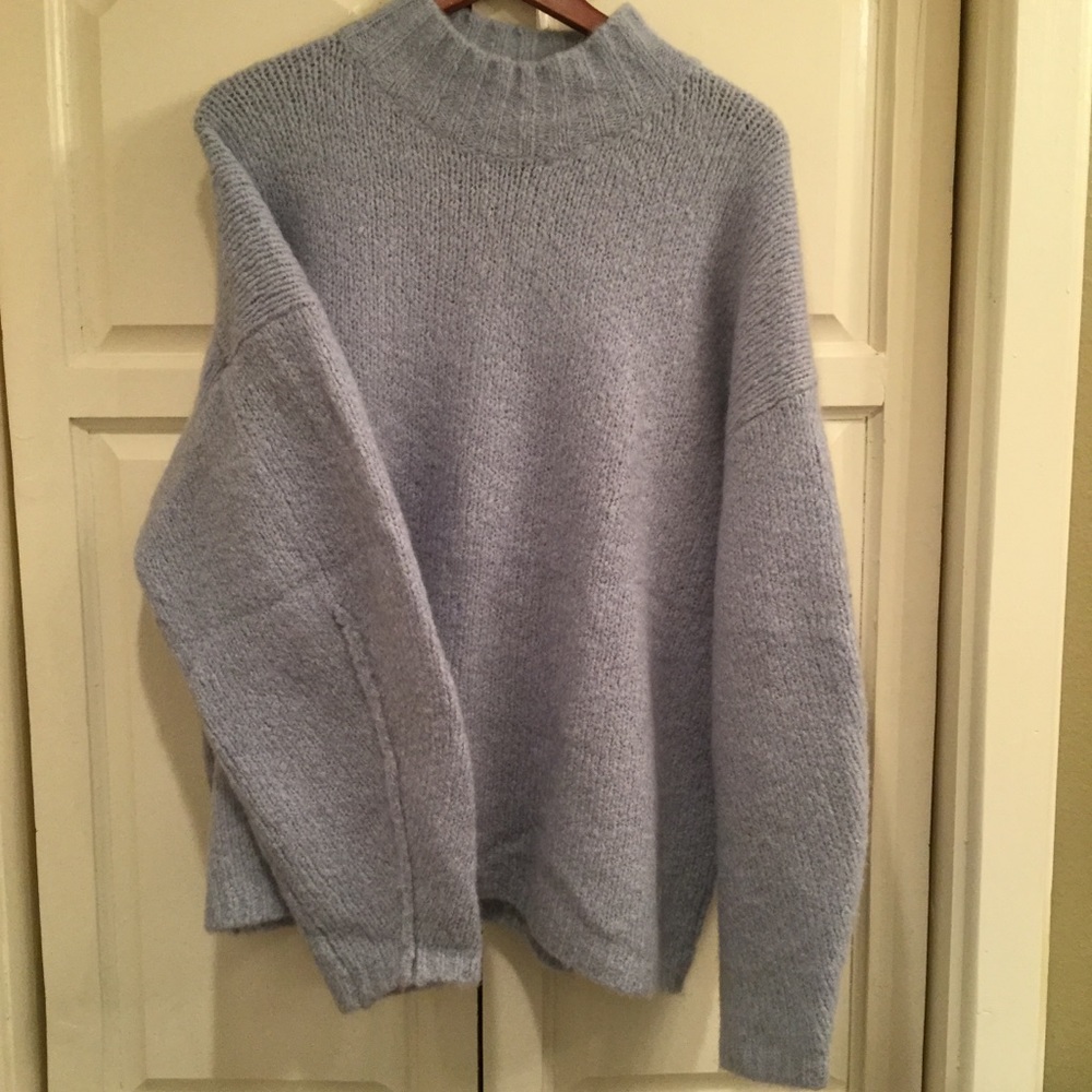 NWOT Philip Lim 3.1 sky light blue boxy alpaca wool sweater - Picture 2 of 9